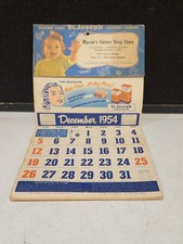 1954 St Joseph Aspirin Pharmacy Advertising Calendar Weather Chart Almanac picture