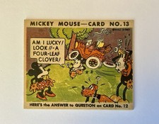 1935 Mickey Mouse Gum Card R89 - TYPE 2 - #13 ULTRA RARE OPC O-PEE-CHEE - Lucky picture