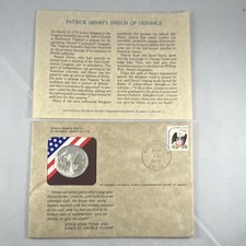 Franklin Mint Patrick Henry's Speech of Defiance Cachet Cover w/ Coin. picture