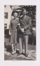 Vintage WWII U.S. Army Soldier & Sweetheart Portrait c.1940s picture