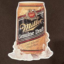 Vintage Miller Genuine Draft MGD Frosty Beer Can Metal Sign 11 X 15” picture