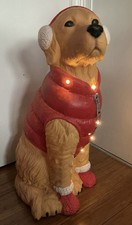 Home Depot 2023 Blow Mold LED 31” Christmas Golden Retriever Dog **tk picture