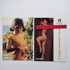 Playboy Official Vintage Collectible Miss April 1964 & 1967 SPICY Sexy Cards picture