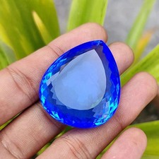EGL Certified 200 Ct Flawless Pear Cut Blue Color Topaz Loose Gemstone picture
