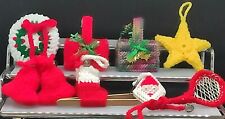 Vintage Handmade 3d Crochet Christmas Ornaments- Star, Bell, Wreath and More picture