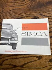 Vintage 1958  SIMCA Car Dealer Showroom Sales Brochure ~  OEM Automobile picture