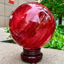 28.54LB  High quality rare red lava ball specimen healing picture