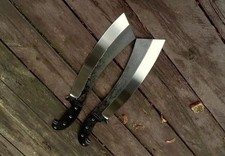 2-pcs Custom Handmade Carbon Steel Hunting Machete Mini Sword Camping W/Sheath picture