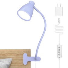 BOHON Desk Lamp with Clamp, 10W 38 LED Clip on Light, 5 Color 10 Lilac Purple picture