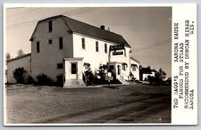 Sarona Wisconsin~Ted Hagg's Steak House~Bar Café~Lake Mileage Sign~1950 RPPC picture