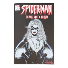 Spider-Man Black Suit & Blood #1 - Blank Variant- Full Black Cat Sketch by Dietr picture