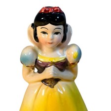 VTG 1960s Disney Snow White Figurine Ceramic Yellow Dress Walt Disney Prod Japan picture