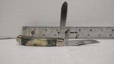 Vintage Sears Craftsman 95155 2 Blade Eagle Blade, Cut Bone Handle picture