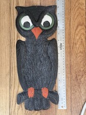 Perched Owl  Antique Vintage Halloween German Die Cut 15.5” Embossed Pulp picture
