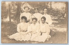 1908 Women Forest Scene Trees Comstock Michigan MI RPPC Photo Antique Postcard picture