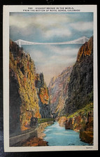 Vintage Postcard 1930-1932 Royal Gorge Suspension Bridge, Colorado CO picture