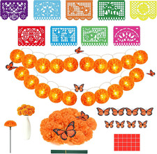 Dia De Los Muertos Decorations 40PCS Day of the Dead Decor for Altar - Lighted M picture
