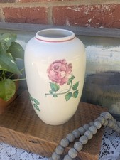 VINTAGE TIFFANY & CO STRASBOURG FLOWERS PORCELAIN PINK FLORAL PORTUGAL VASE 8” picture
