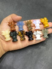 50PCS Natural Mixed skull Carved Quartz Reiki Hallowmas Crystal healing gift picture