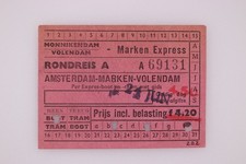Netherlands Marken Express Rondreis Ticket 1923 Used train boarding pass picture