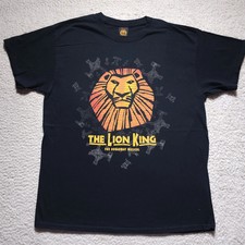 The Lion King Broadway Musical T-Shirt Disney Simba Graphic Black Tee Mens Large picture