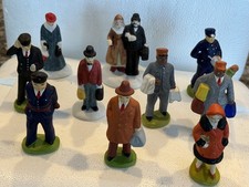 Vintage Lot of 10 Miniature Toy Figurines for Model Train Sets – Japan 1920-50s picture