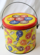 Vintage 1997 Tootsie Roll Pop Advertising Tin Pail With Handle picture