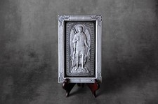 Saint Michael Orthodox Icon – Silver Patina Finish picture