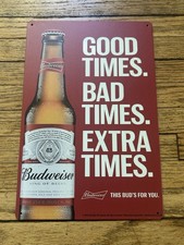 Budweiser King Of Beers 8 x 12 Novelty Metal Sign Shrink-Wrapped New picture