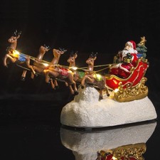 Christmas Santa's Sleigh & Reindeer Set with Car - Holiday Decor Assortment picture