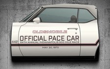 WOW  1974 Oldsmobile 442 Indy 500 Pace Car Curved Sign picture