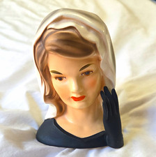 Vintage 1950s Ceramic JAKIE KENNEDY/Planter, White Headscarf, Gloves picture