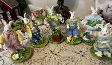 Vintage  6 Bunny Dolls Lot Holiday Easter Decor Too CUTE picture