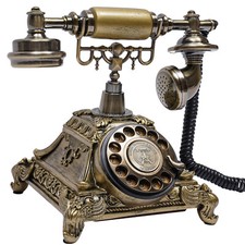 Retro Rotary Dial Phone European Style Vintage Handset Old Telephone Decor New picture