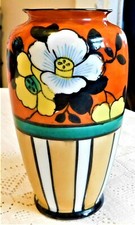 VINTAGE MID-20th CENTURY HAND PAINTED PORCELAIN VASE - FLORAL DESIGN - JAPAN* picture