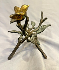 Vintage Brass Bird on Tree Branch Statue Hollywood Regency Decor 5
