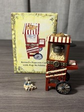 Boyds Bears Pop McNibble Popcorn Cart 2pc Resin Painted Boxed Figurines picture
