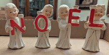 Vtg 1950's RELCO NOEL Christmas Angels Figurine Candle Holder Japan w/Box picture