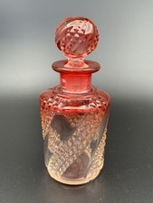 Antique Baccarat Crystal Rose Tiente Serpentine Spiral Perfume Bottle c1920s picture