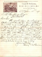 Gray & McGuire Roanoke VA 1889 Graphic Letterhead Real Estate Fire Insurance picture