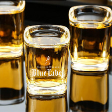 Pair Of 2 Johnnie Walker Blue Label Shot Glass – 2.2 oz Square Shot Glass picture