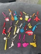 Vintage 1980s Plastic Clip On Bell Charms Lot of 20 80s Charm Necklace Retro picture