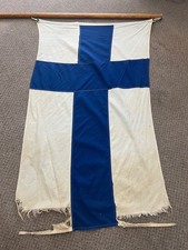 Vintage 1960s Finland 3' x 5' Defiance Annin Flag 100% Cotton Bunting picture