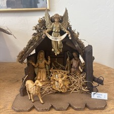 Vintage 1978 Fontanini Roman Italy Nativity Set Stable Holy Family Gloria 7.5” picture
