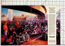 1989 Kawasaki Ad Marcus Dairy Danbury CT Motorcycle Gathering Print Ephemera picture