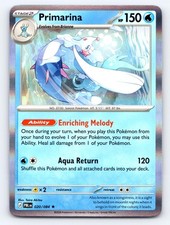 Primarina 020/084 Rare Pitch Black Pokemon Holo Near Mint picture