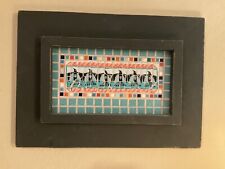 Vintage Turquoise/Coral Thunderbird Native American Tile Art Mosaic Framed picture