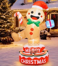 6FT Inflatable 90° Rotating Gingerbread Man picture