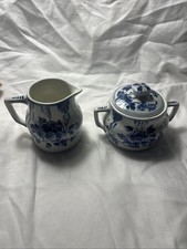 Royal Delft Porceleyne Fles Vintage Handpainted Sugar &  Creamer Signed & Dated picture
