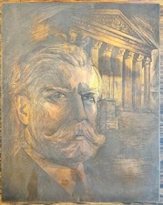 SUPREME COURT JUSTICE CHARLES EVAN HUGHES RARE COPPERPLATE ENGRAVED PORTRAIT ART picture